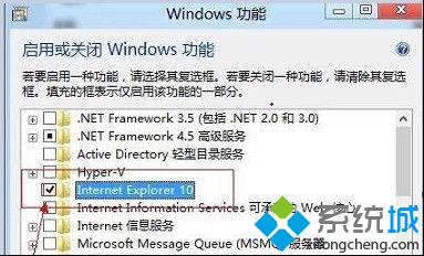将“InternetExplorer10”前面的勾去掉