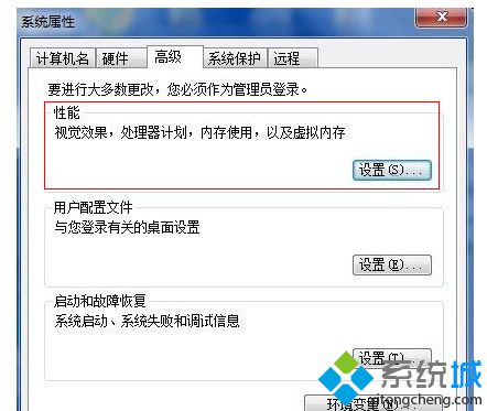 打开“性能”的“设置”