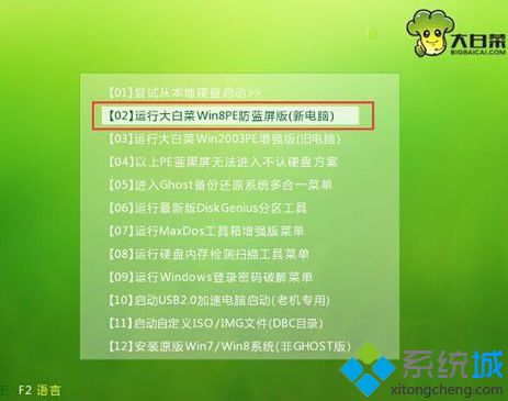 大白菜u盘安装64位系统步骤图解2