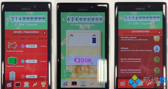 WP8.1手机新Xbox游戏《天降钞票》运行图片曝光