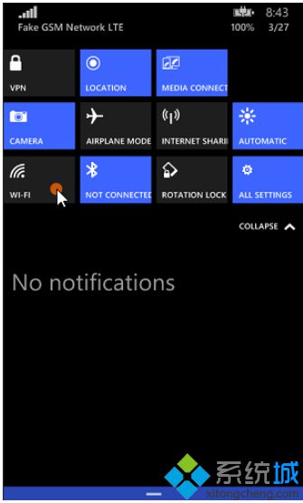 Win10手机版Build 10030新功能：WiFi快速设置开关键