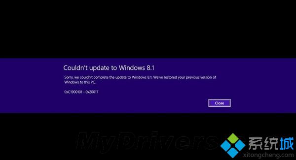更新Windows8.1出错