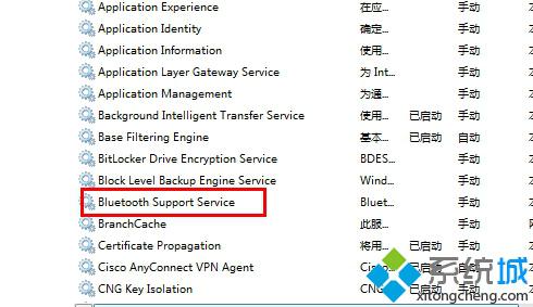 找到“Bluetooth Support Service”