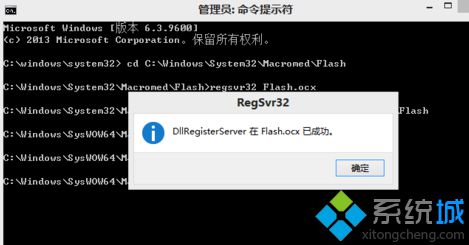 提示DllRegisterServer在Flash.ocx已成功