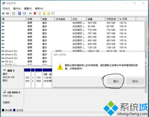 在<a href=/win10/ target=_blank class=infotextkey>win10</a>驱动器盘上删除新添加分区的步骤3