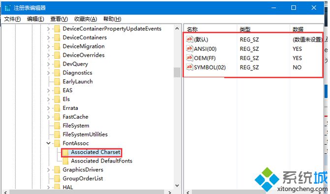  “Associated CharSet”和“Associated DefaultFonts”