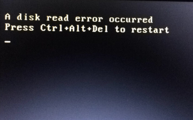 遇到a disk read error occurred如何解决？