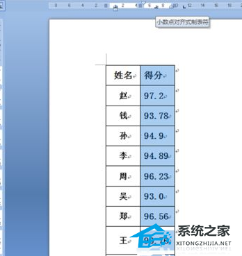 Word文档插入表格数据怎么设置数字小数