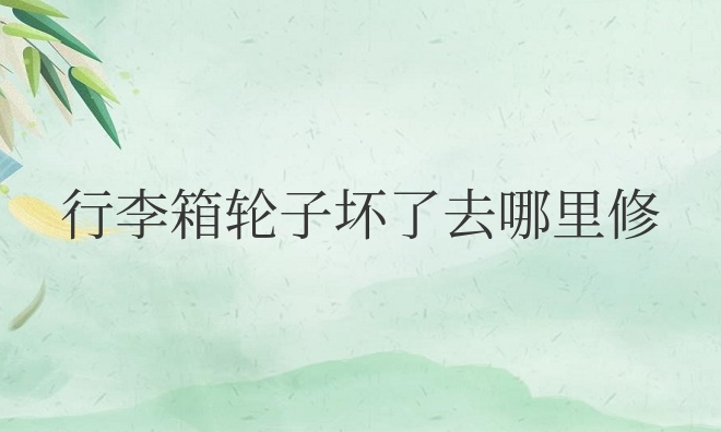 行李箱轮子坏了去哪里修多少钱