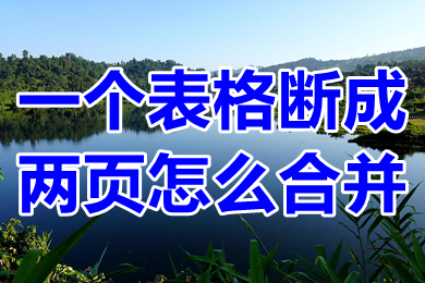 一個(gè)表格斷成兩頁(yè)怎么合并 一個(gè)表格太大分到兩頁(yè)咋辦