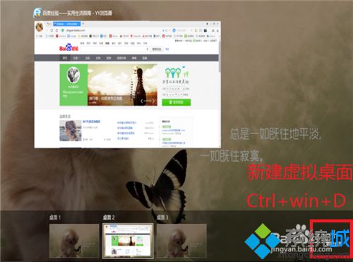 右邊的新建桌面或者按Ctrl+win+D新建虛擬桌面