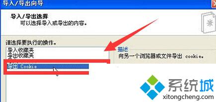 選中“導出Cookie”選項