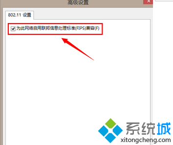 勾選“為此網絡啟用聯邦信息處理標準”
