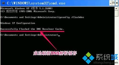 用CMD命令刷新DNS缓存的步骤3