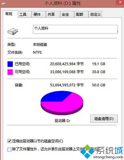 取消對“除了文件屬性外，還允許索引此驅動器文件的內容”