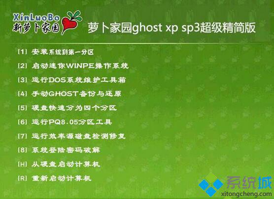 蘿卜家園ghost xp sp3超級精簡版