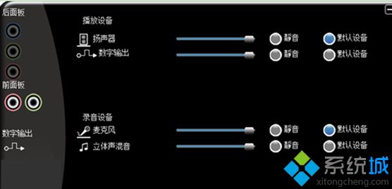 VIA HD Audio Deck控制面板選項