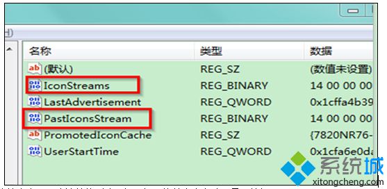 使用鼠標(biāo)右鍵刪除“IconStreams”跟“PastIconsStream”