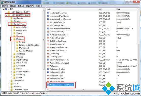 雙擊“WindowArrangementActive”