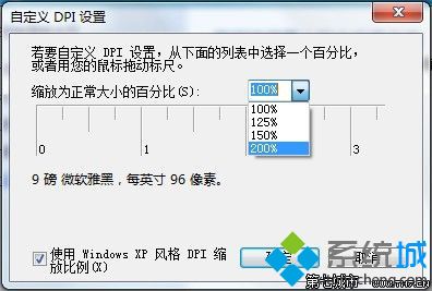 選擇默認提供的放大比例